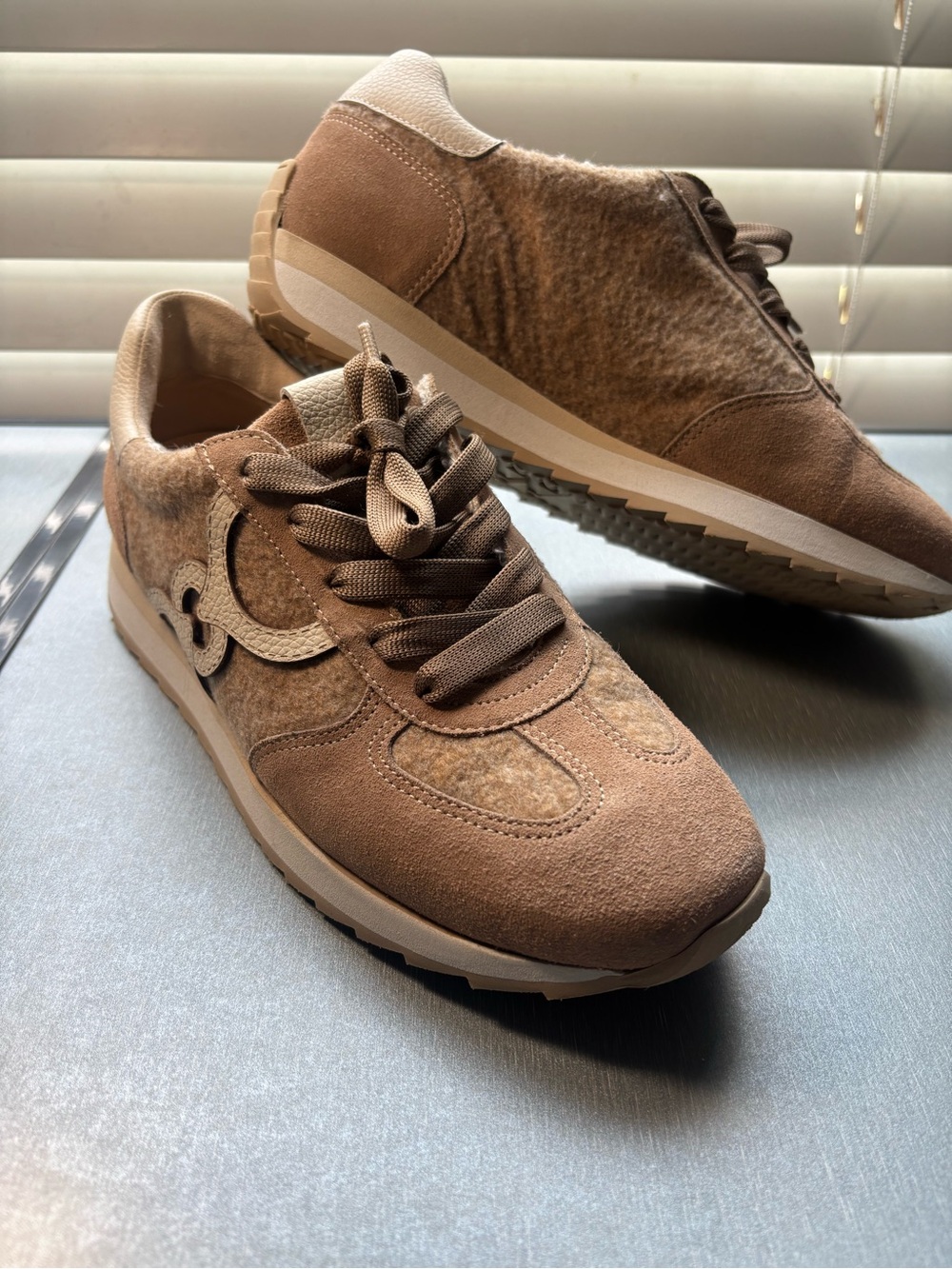 Women's Softwaves Suede Lace-Up Sneakers in Tan